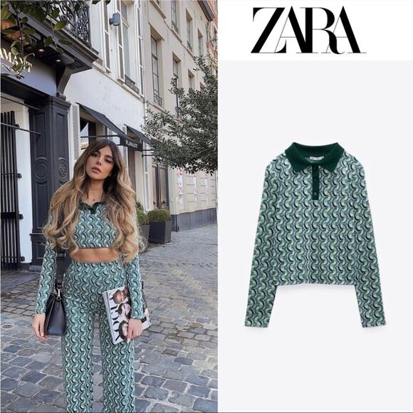 Zara Tops - Zara Jacquard Polo Shirt